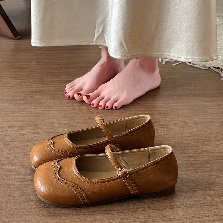 Femmes Retro Flat Français Mary Janes