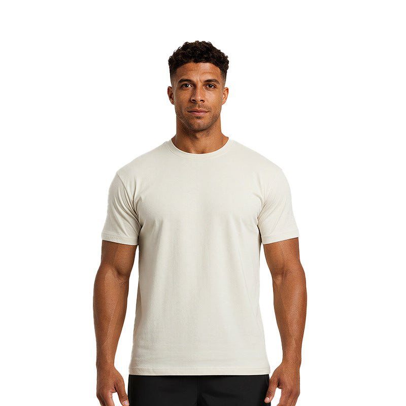 Haut de forme physique respirante à manches courtes à manches courtes pour hommes avec un collier et un Ela haut