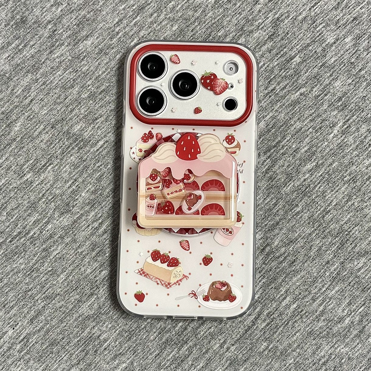 Fraise Cake Magnetic Holder Boîtier de téléphone compatible