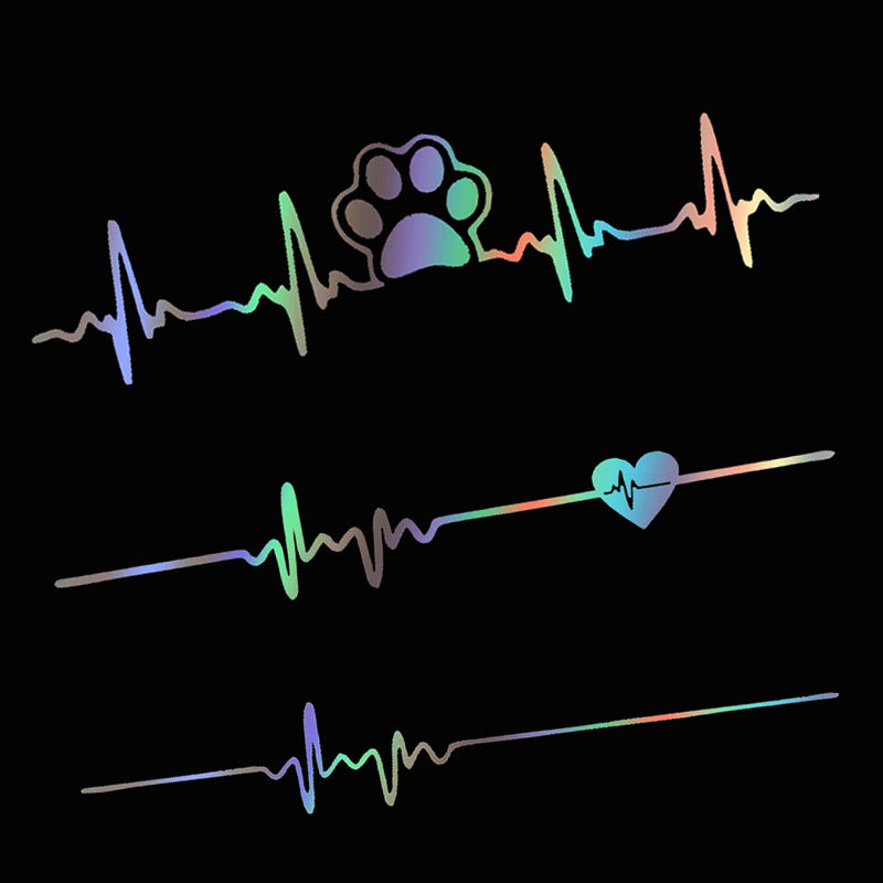 Stickers Auto ECG Creative Heartbeat Motorcycle Bumper décoratif