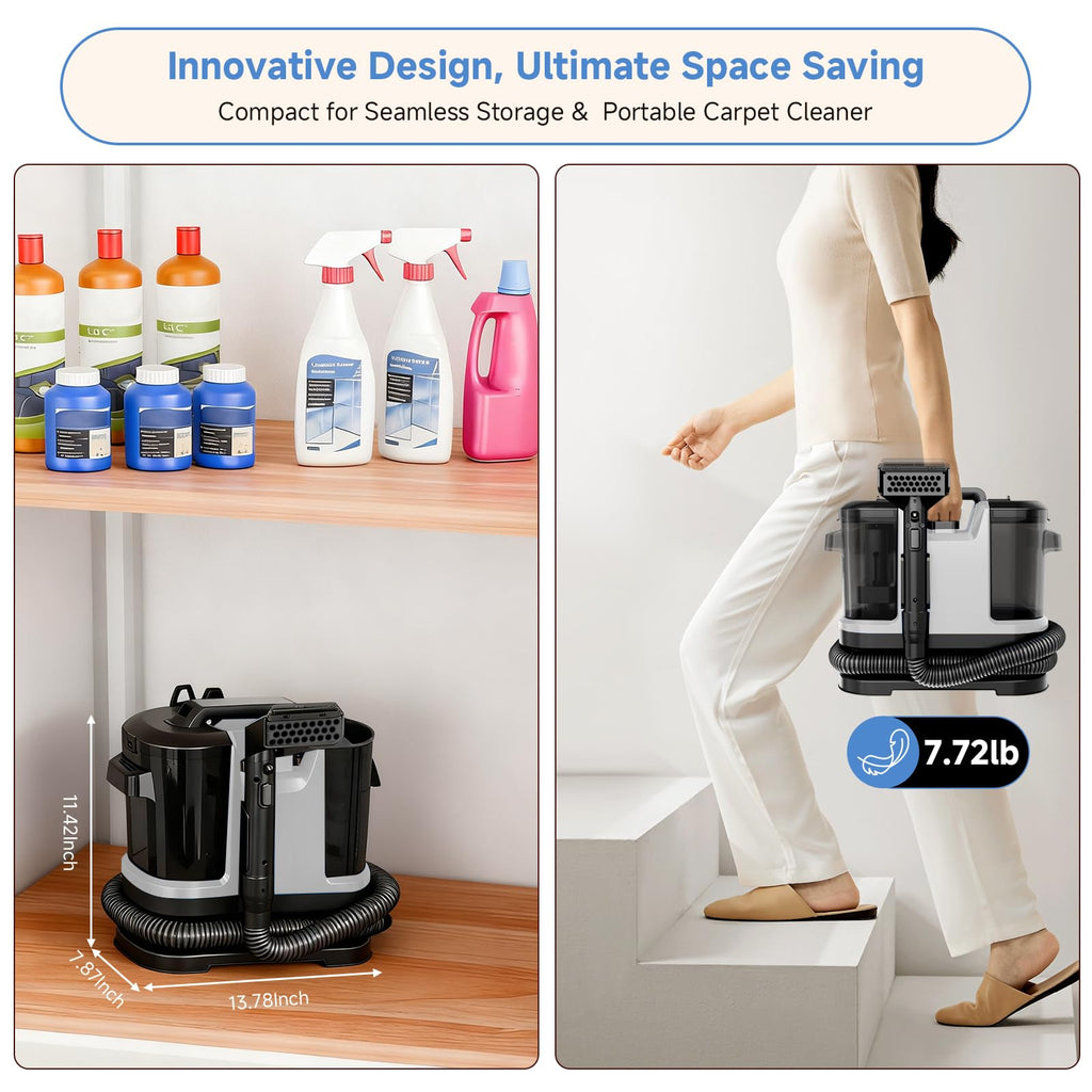 Nettoyeur de tissu Canapé Rideaux de tapis Multi-fonctions Nettoyeur à vide Spray d'aspiration intégré