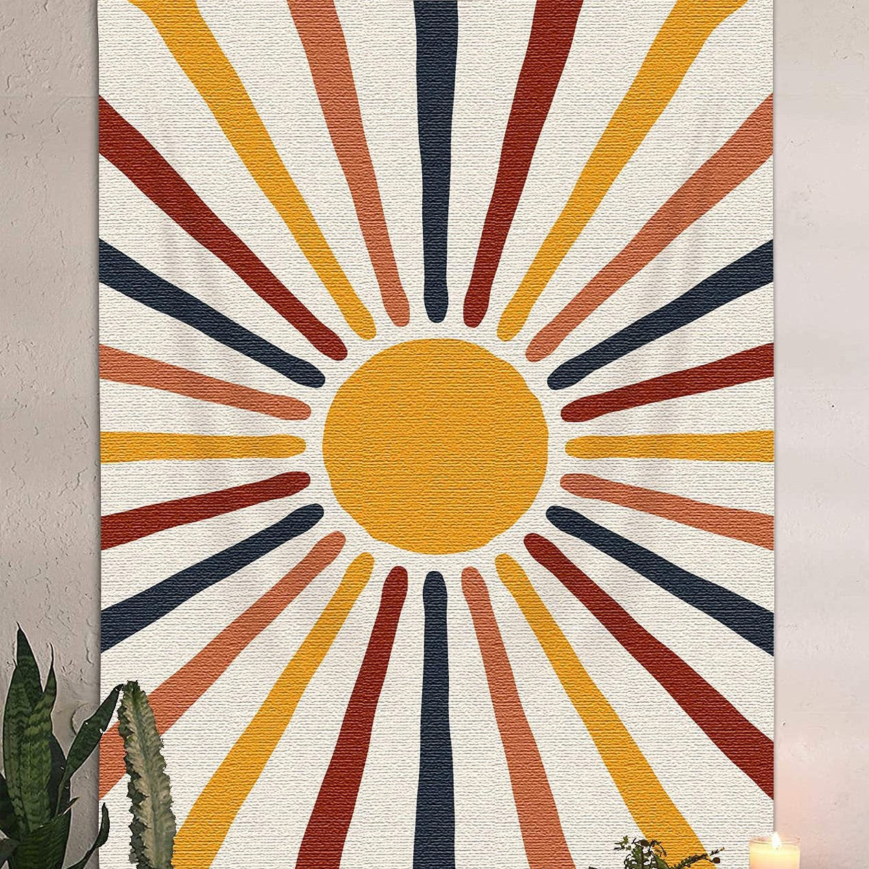 Bohemian Sun Tapestry Fibre synthétique Retro Decor