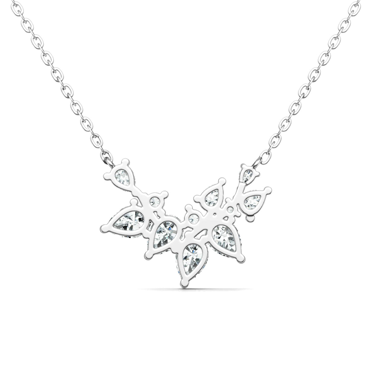 S925 Argent 3.4g Collier en moïsanite en grappe