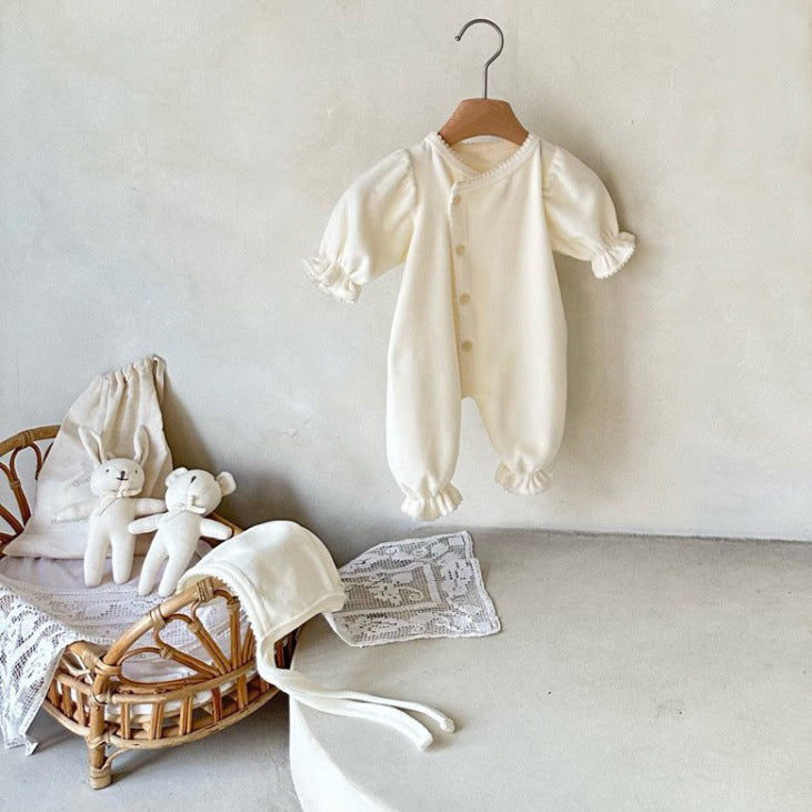 Romper en une seule pièce de style long avec une seule rangée de snaps pour bébés
