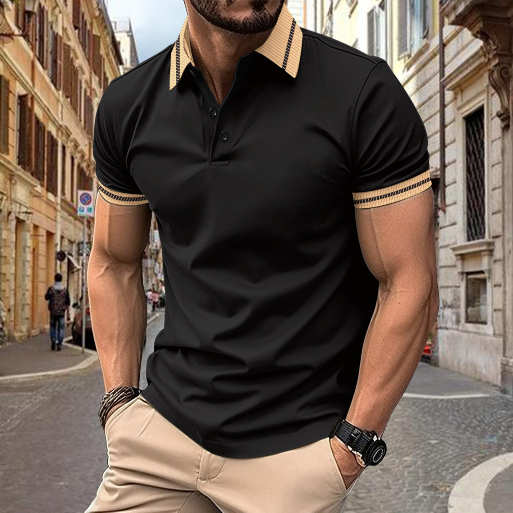 Bouton de couleur Hommes Polo Sport Shirt Casual et polyvalent