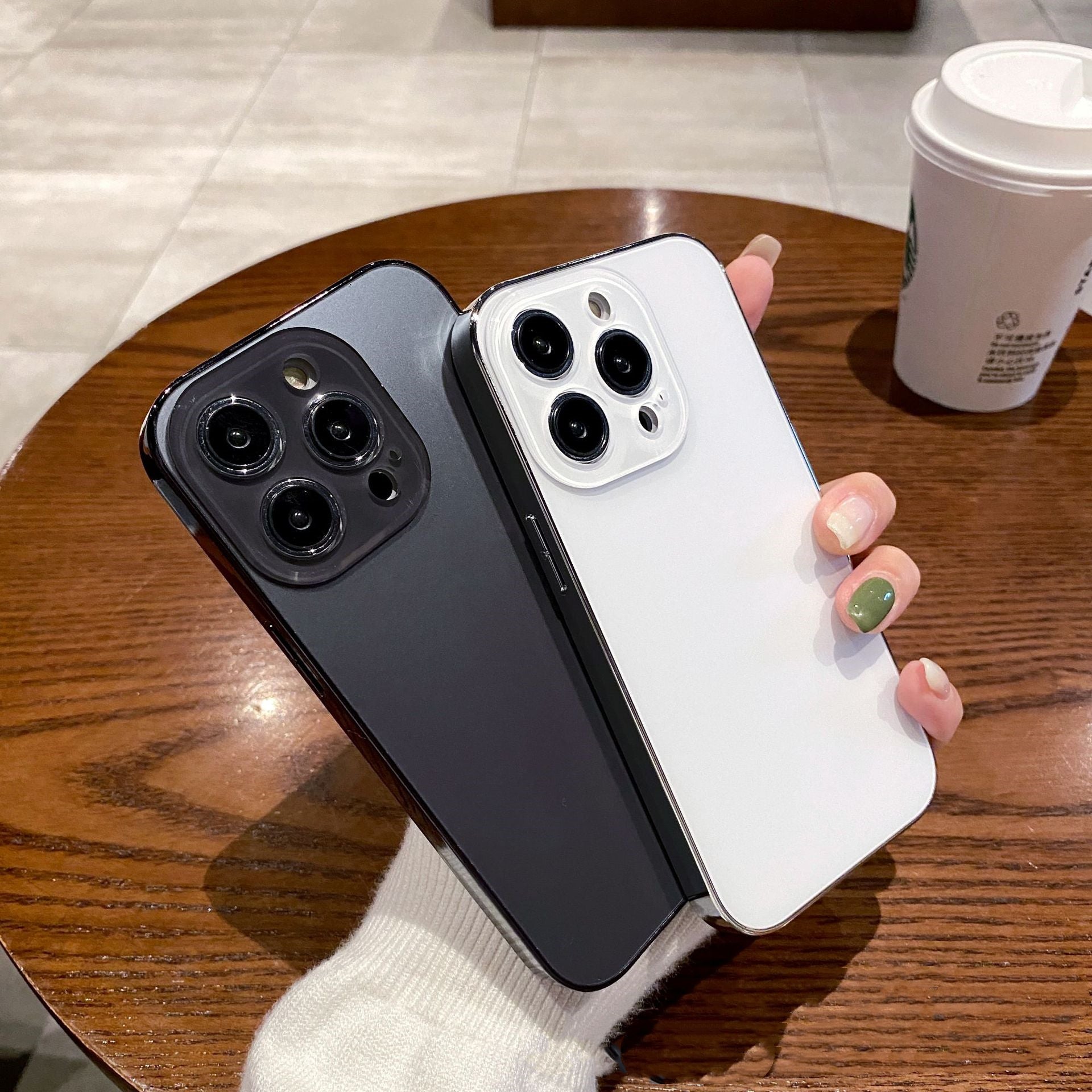 Étui de téléphone en acrylique givré Tpu électroplaqué
