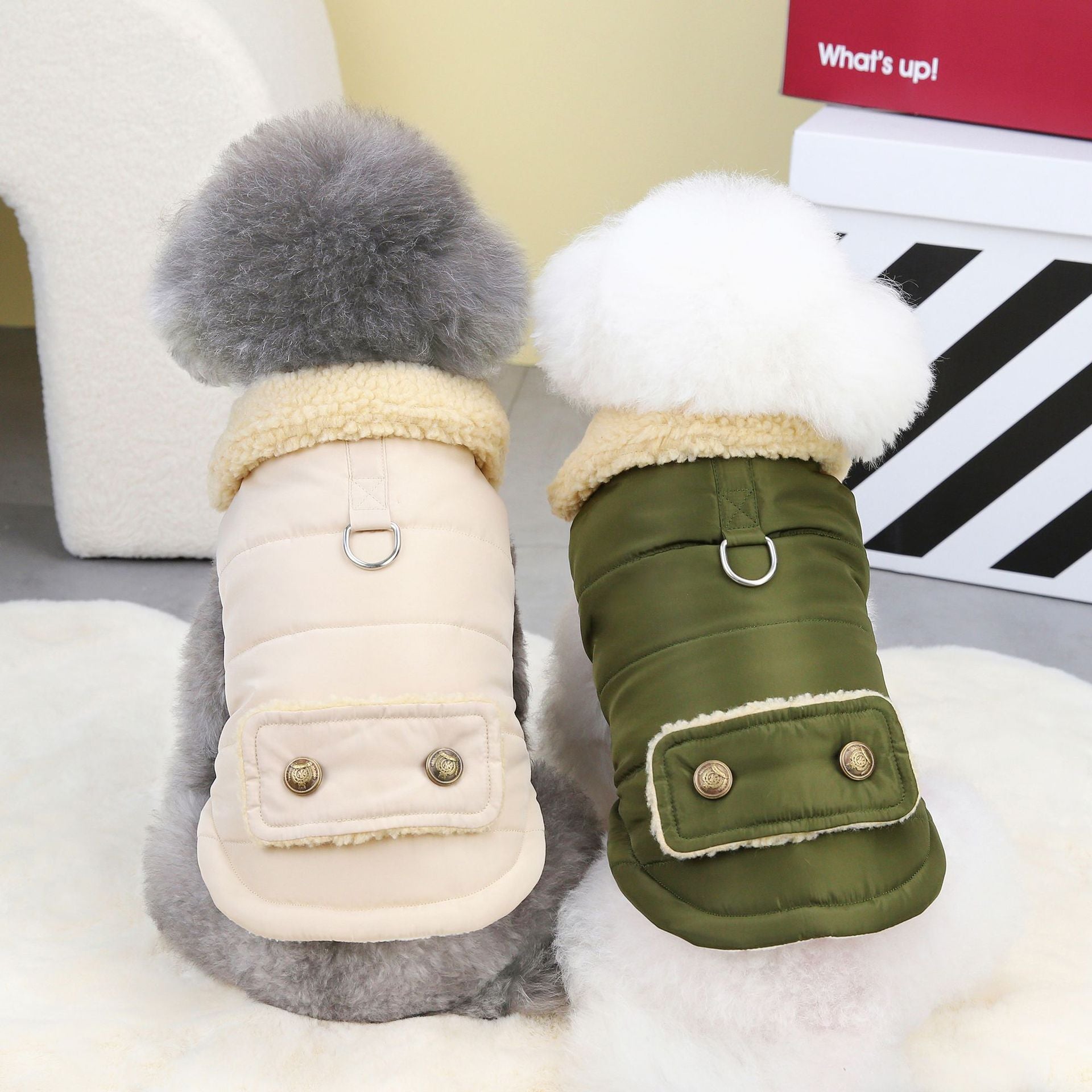 Teddy Cat Collier de fourrure nordique Veste de coton