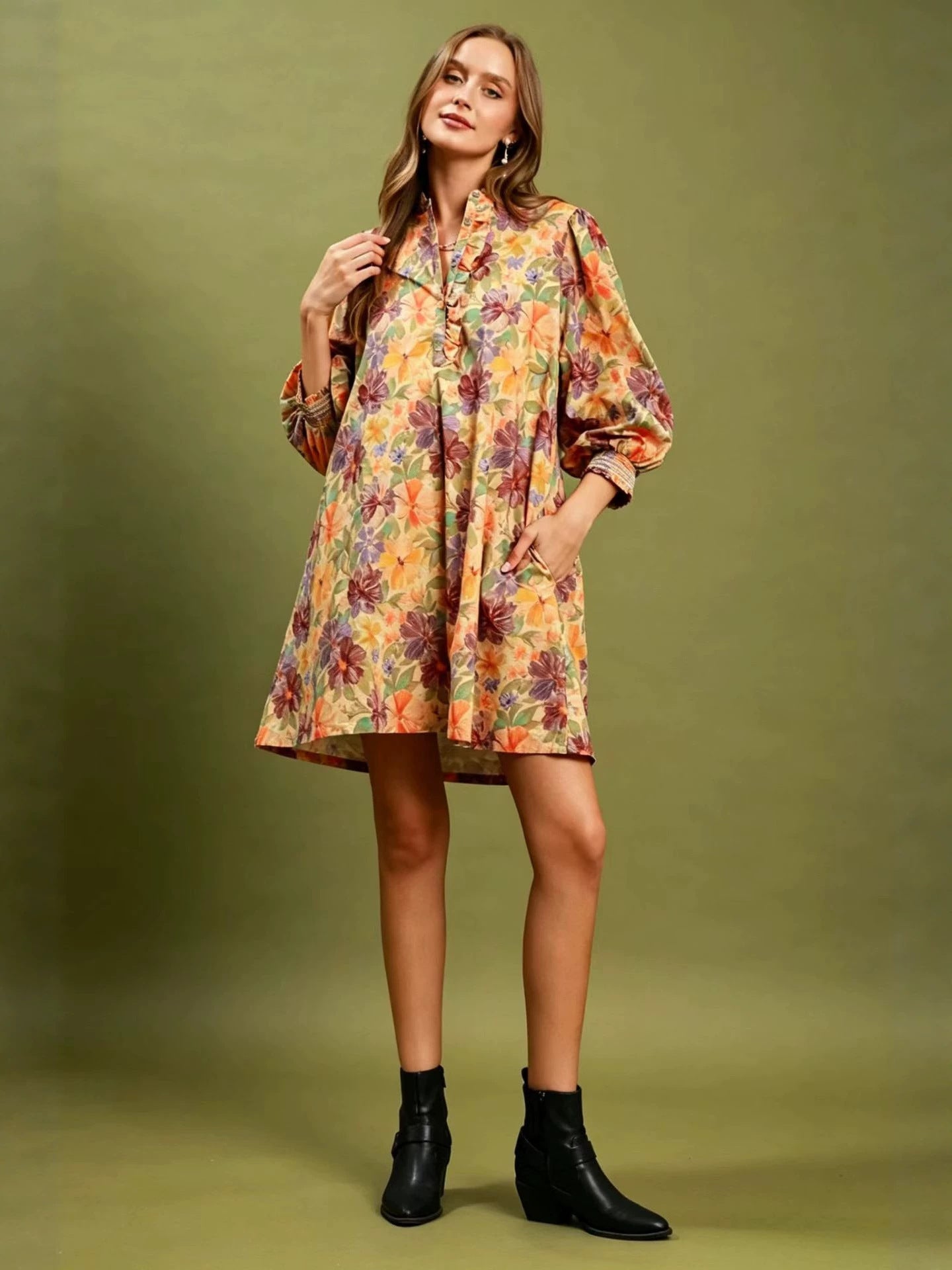 Arrivée d'été Casual & Chic Vintage imprimé floral Robe en vrac