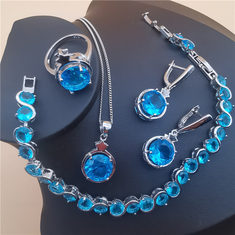 Étoile à quatre pièces et formes rondes européennes Et Tanzanite de style américain