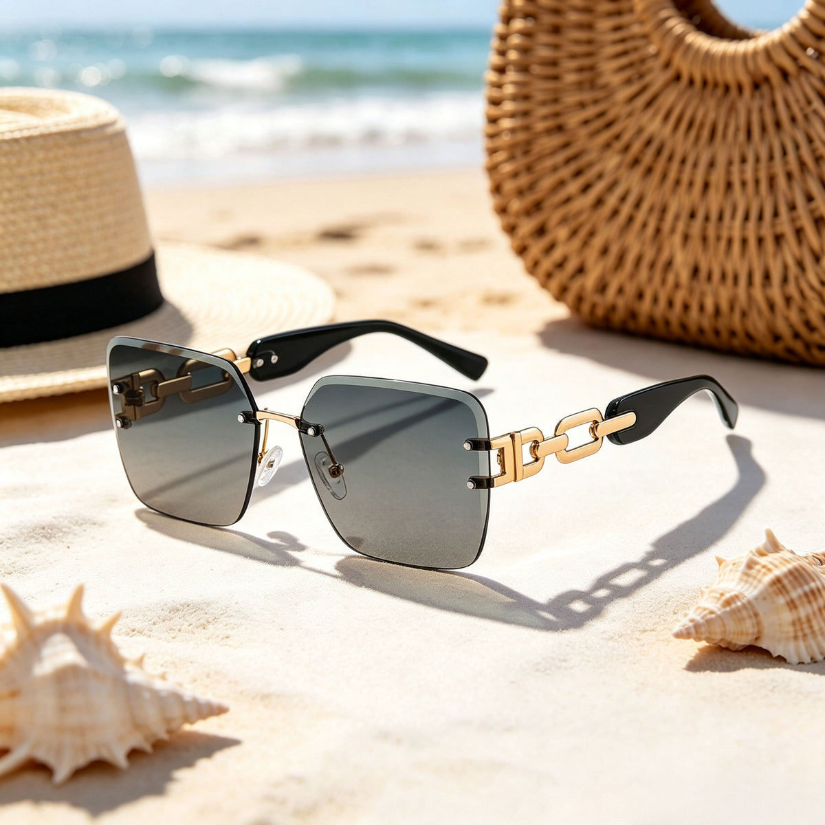 Lunettes de soleil femmes carrées élégantes