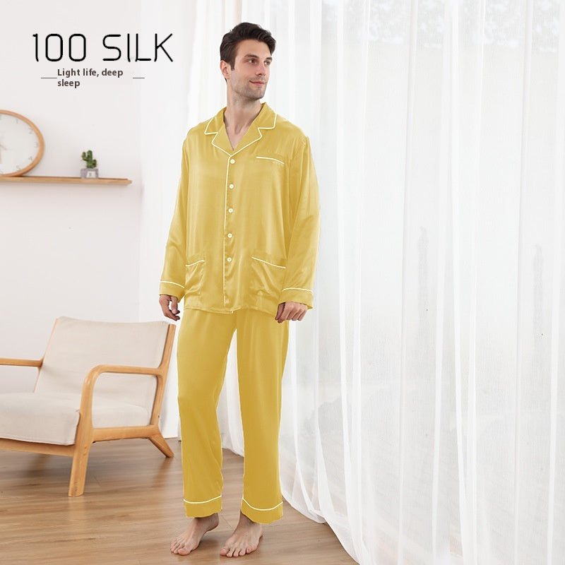 Pyjama en soie pour hommes 22 M Lapel en soie de mûre lourde