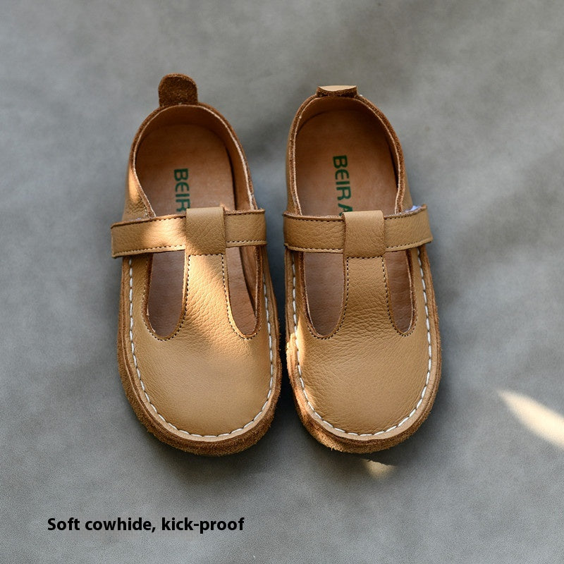 Chaussures de bébé en cuir véritable en cuir doux de veau