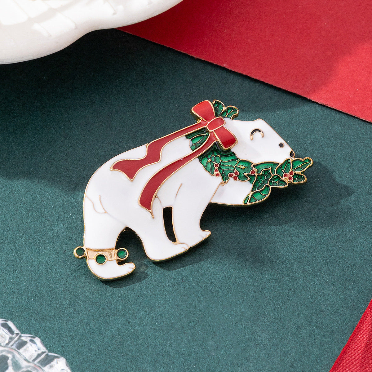 European and American Exquisite Enamel Christmas Series Brooches Flower Bells Re
