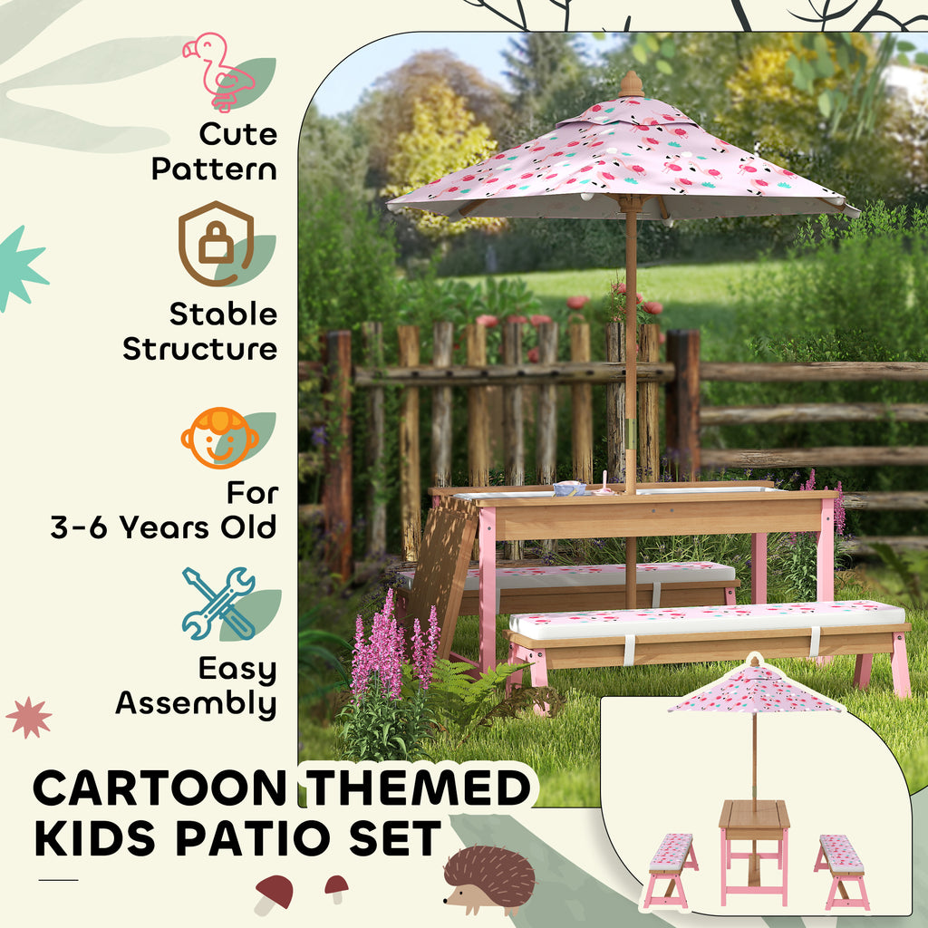 Ensemble de table de pique-nique pour enfants avec parapluie pliable