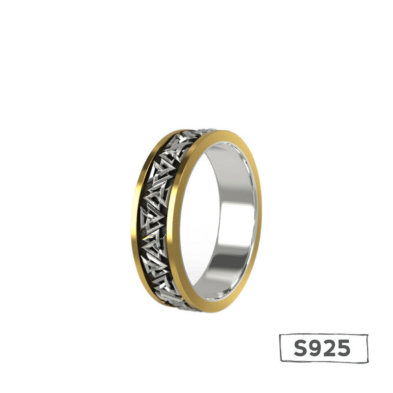 Knot Viking Silver Set Bague Bronze Homme
