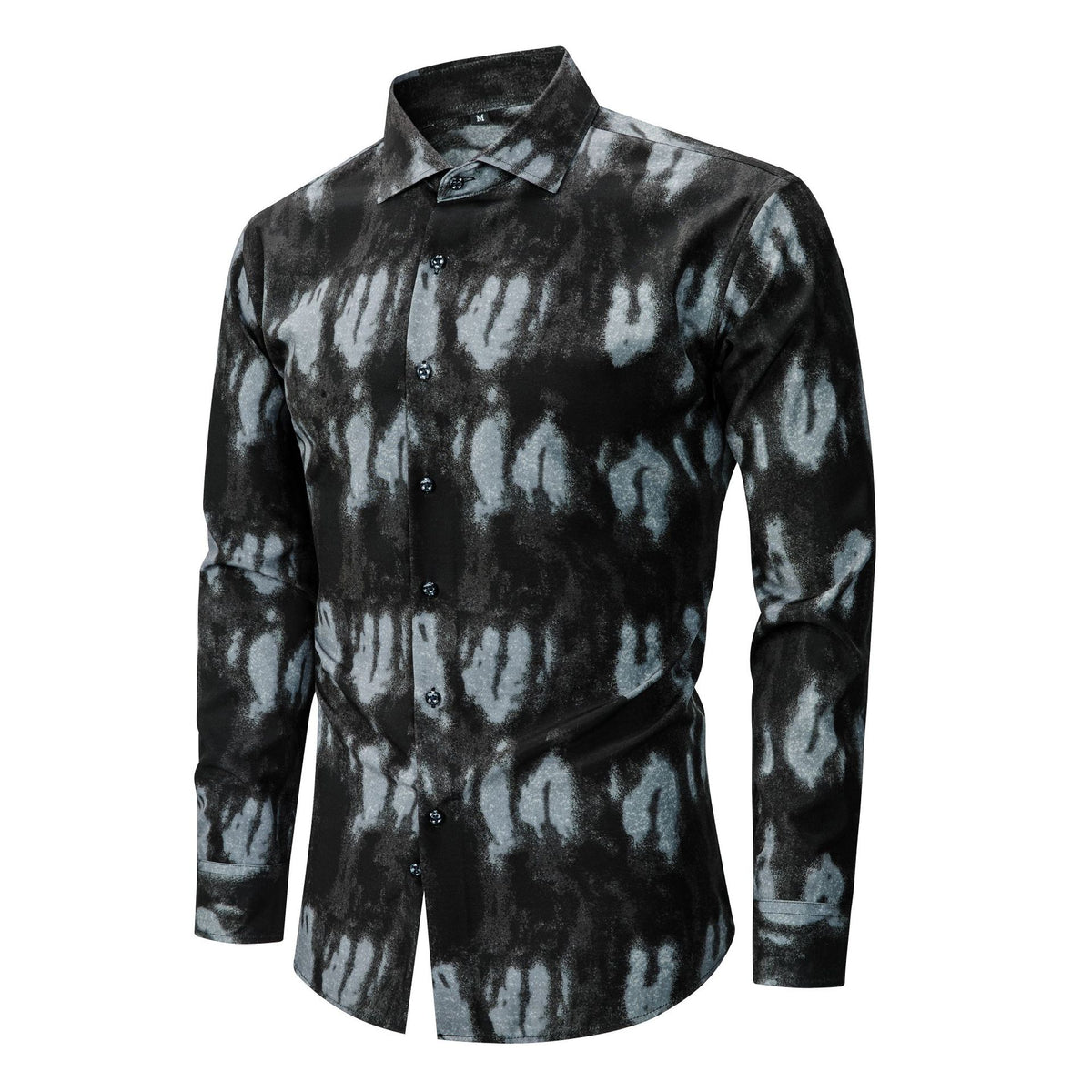 Chemise à manches longues à imprimé numérique sans ride pour hommes Jana