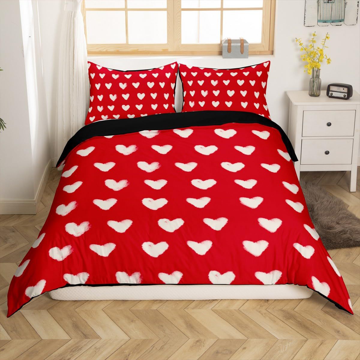 Couvercle simple de couche de courtepointe de petit coeur