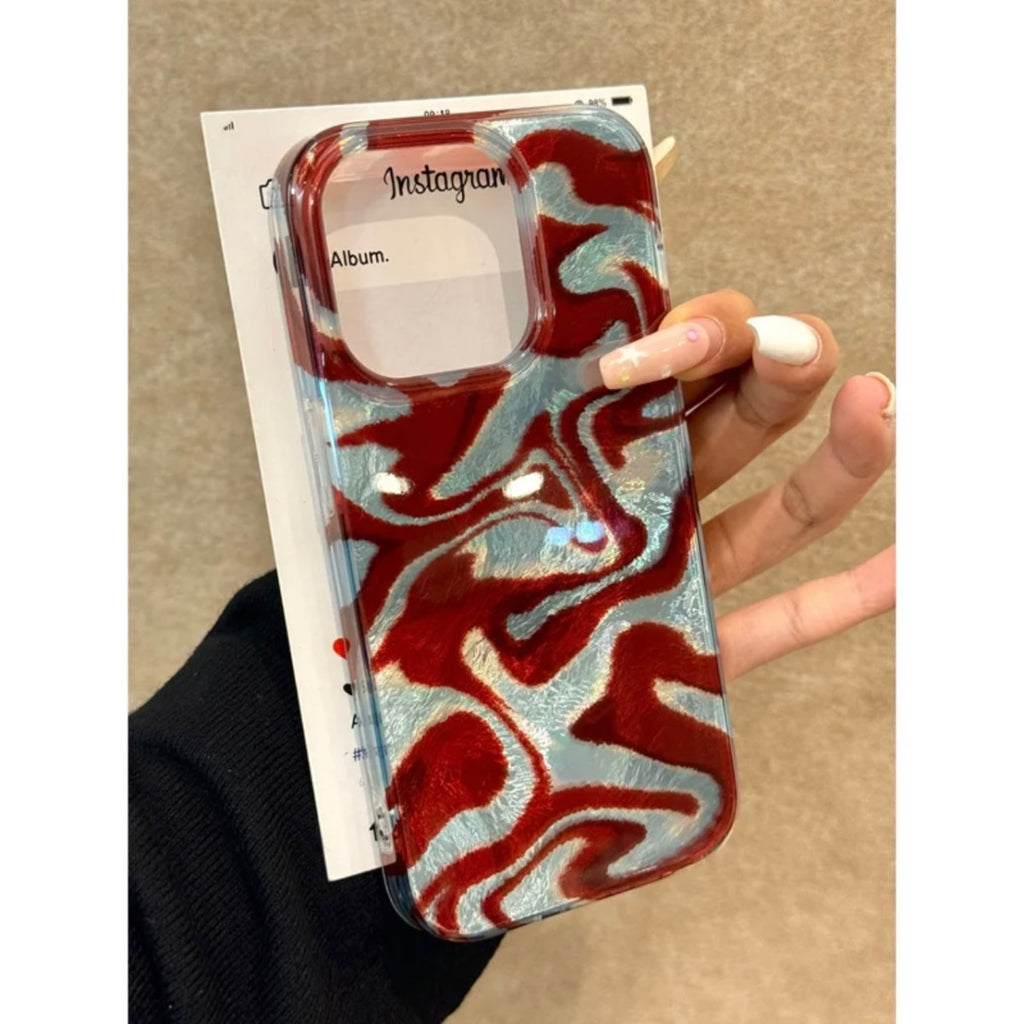 Blocs multicolores ondulés Cas de téléphone créatif