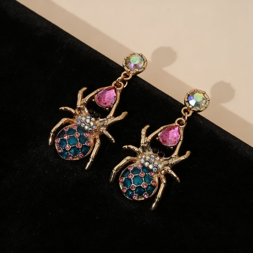 Boucles d'oreilles en Strass en forme d'araignée - Boucles d'oreilles uniques pour femmes