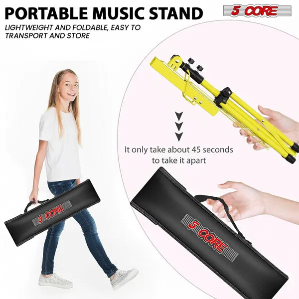 5 Core Music Stand réglable 57" Supports de livres de bureau Support de feuille Tout le livre métallique portable