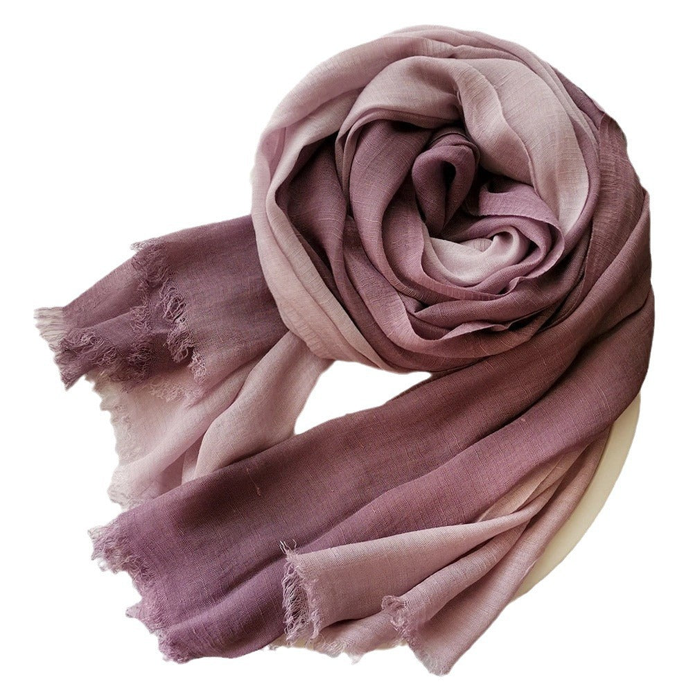 Grande écharpe douce chaud en coton Tassel