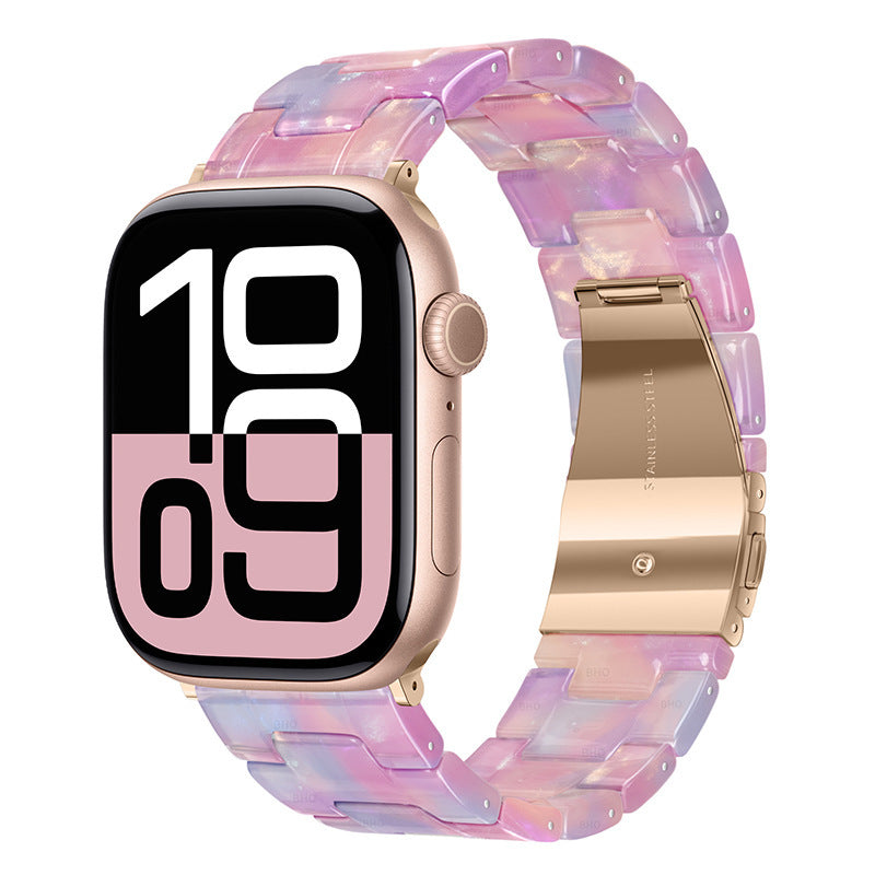 Bracelet de montre à trois maillons en résine compatible avec la montre