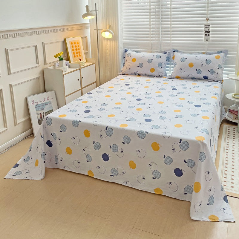 Feuilles de lit simples en coton imprimé Twill