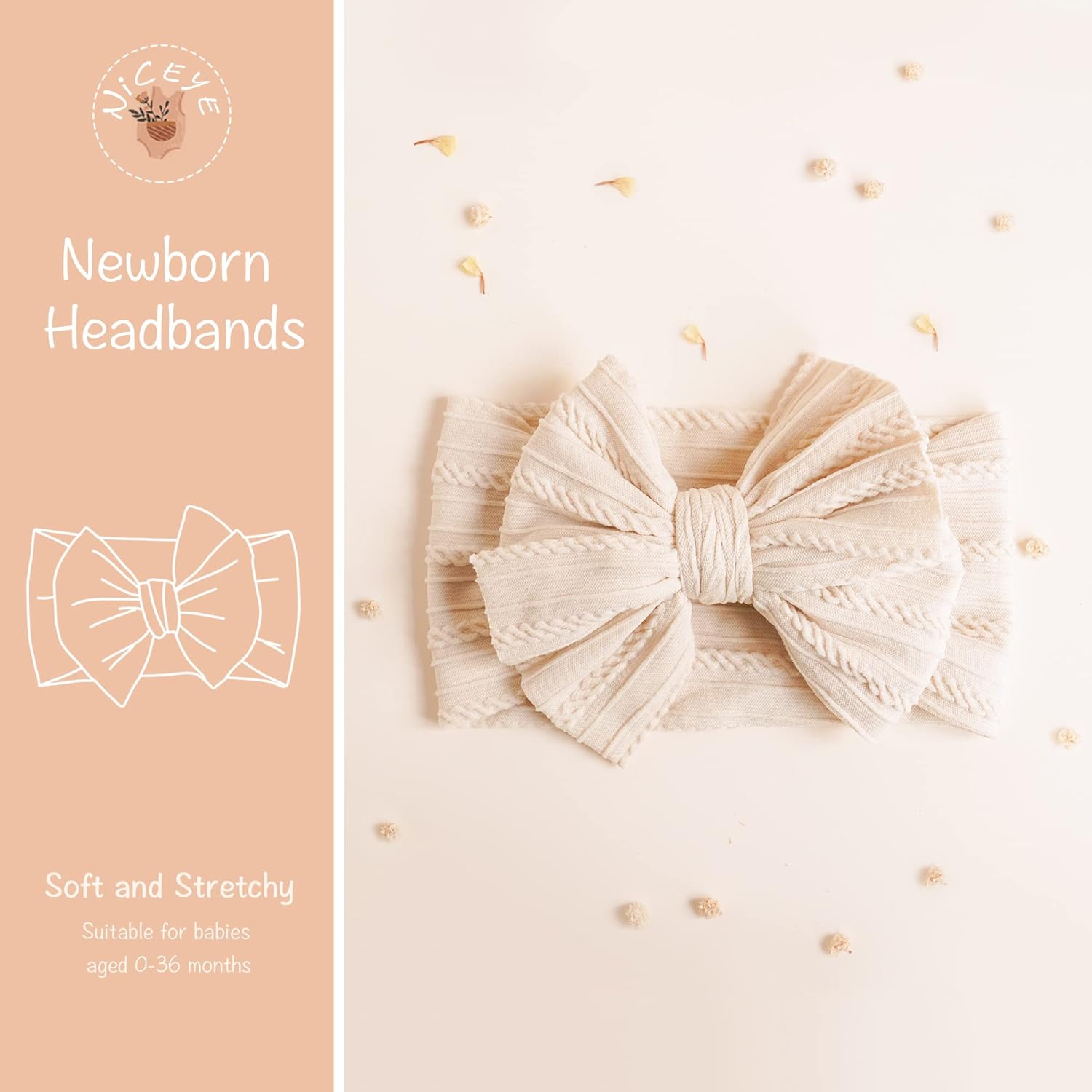 Bandes de tête de bébé faites à la main Soft Stretchy Nylon Bandes de cheveux avec arcs pour nouveau-né bébé T