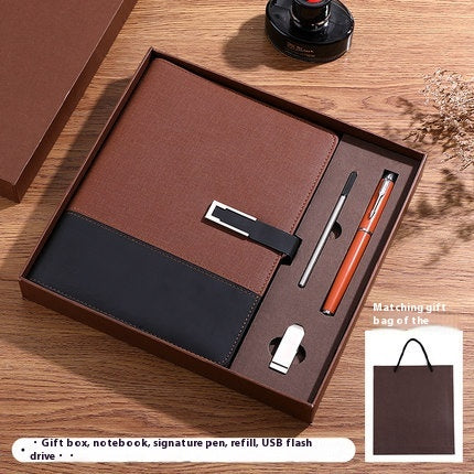 Carnet de notes d'affaires en cuir souple Ensemble cadeau de haute qualité