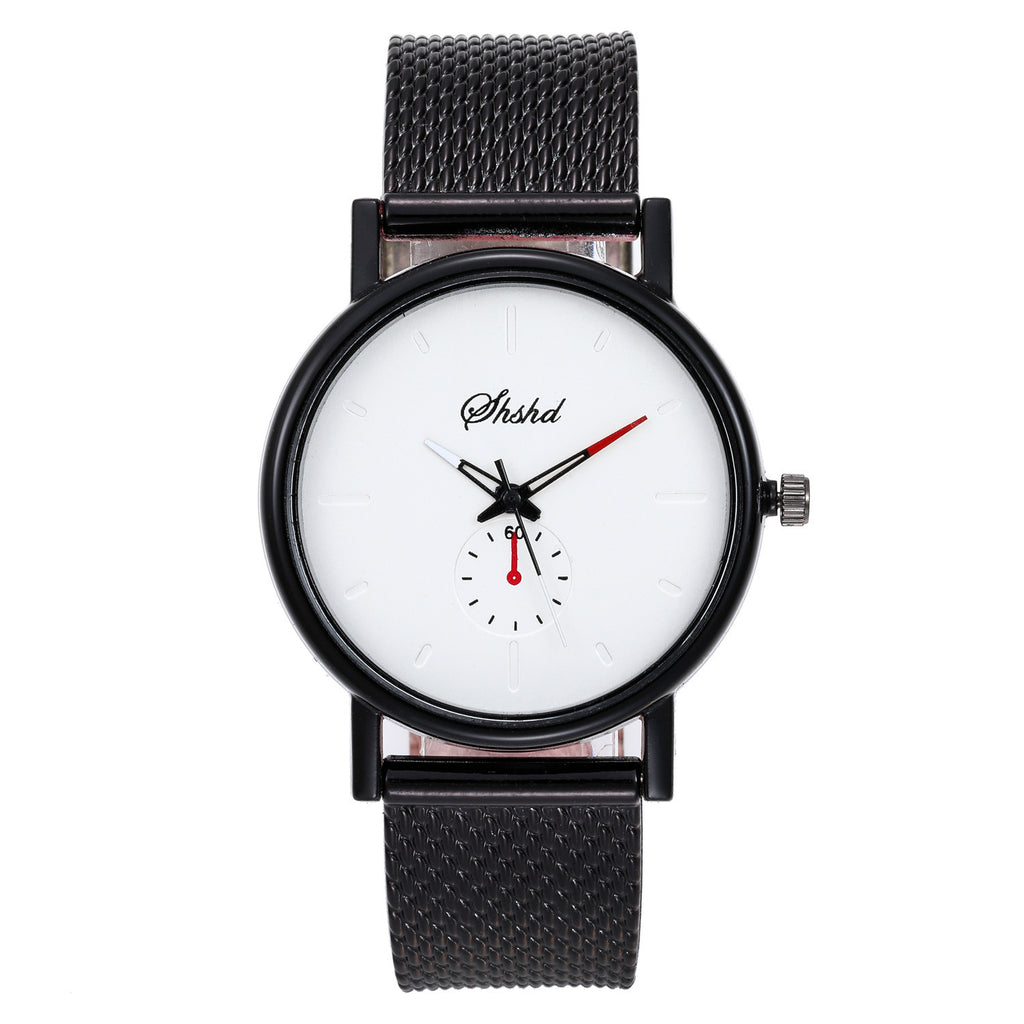 Mesh Ceinture en acier tissé Montre Quartz