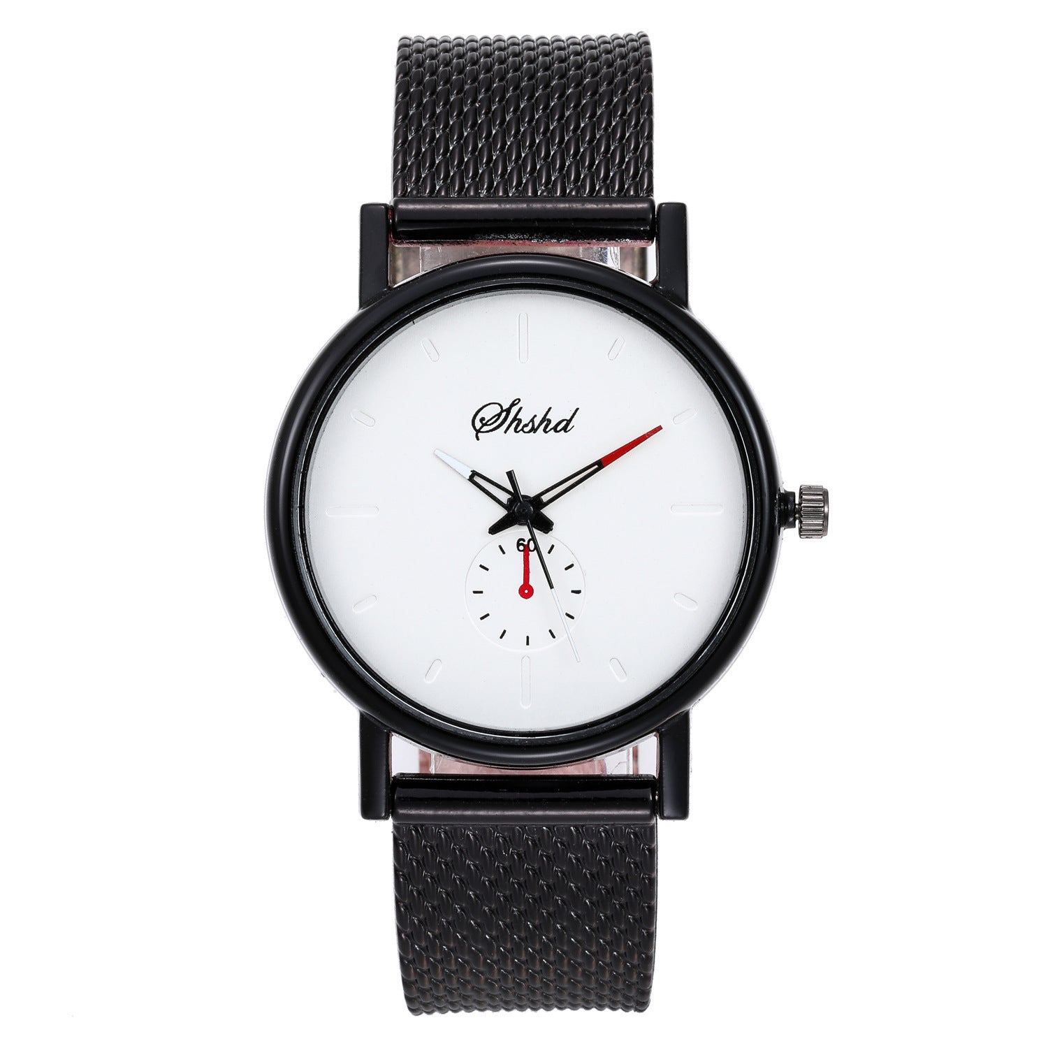 Mesh Ceinture en acier tissé Montre Quartz