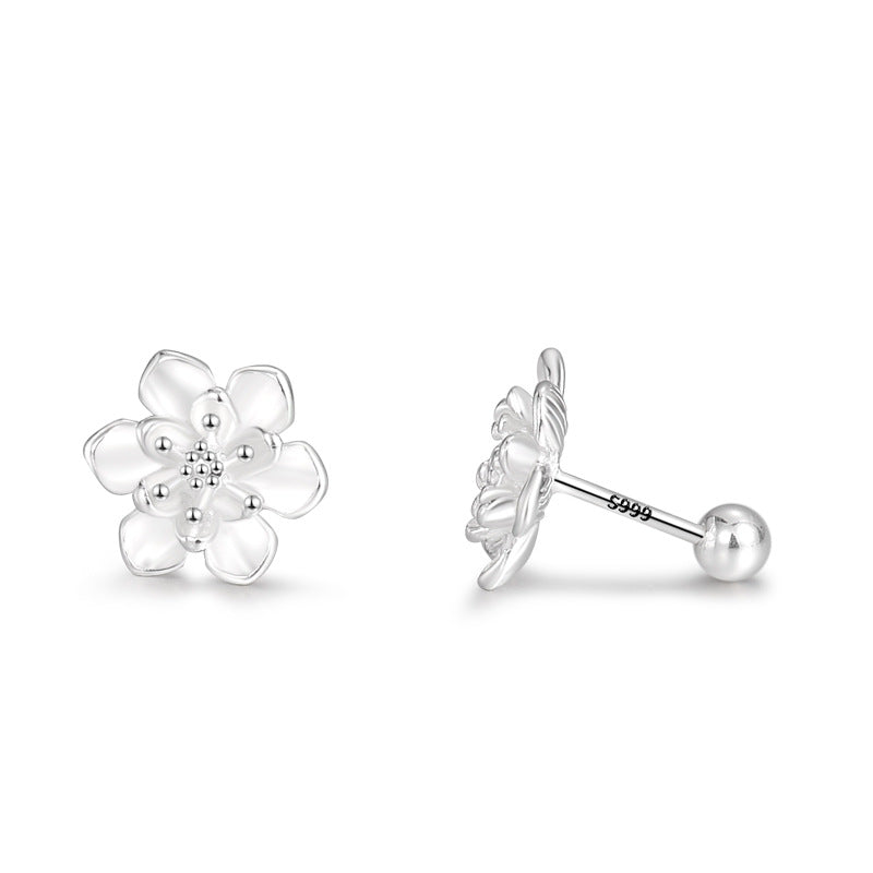 S999 Sterling Argent Femmes Lotus Élégant Ear Cuff Stud