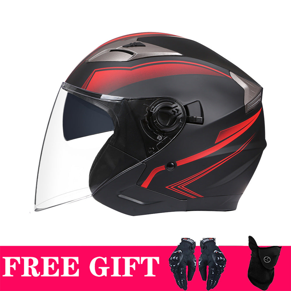 Casque de moto Double Lens Retro Casque d'équitation