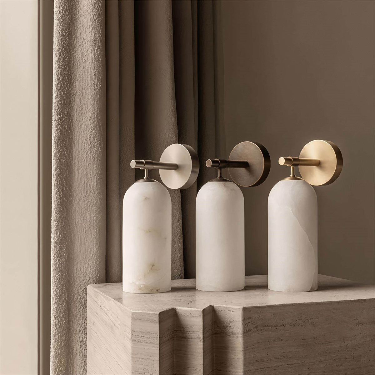 Lampe murale en cuivre de marbre simple En Espagne
