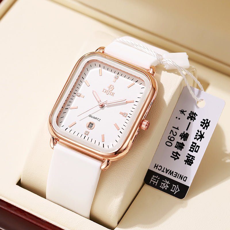 Grande Cadran Square Silicone Unisexe montre couple