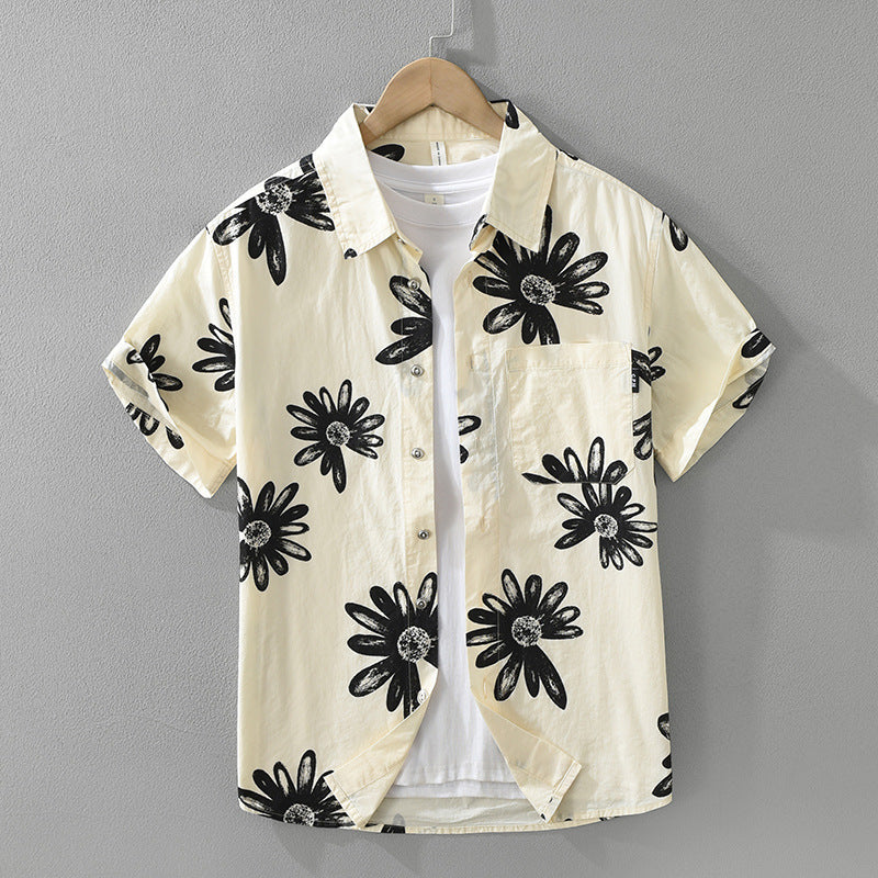 8286 Chemise à manches courtes imprimé japonais tendance