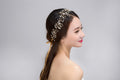 Pure main en or et argent cristal Accessoires pour cheveux de mariée