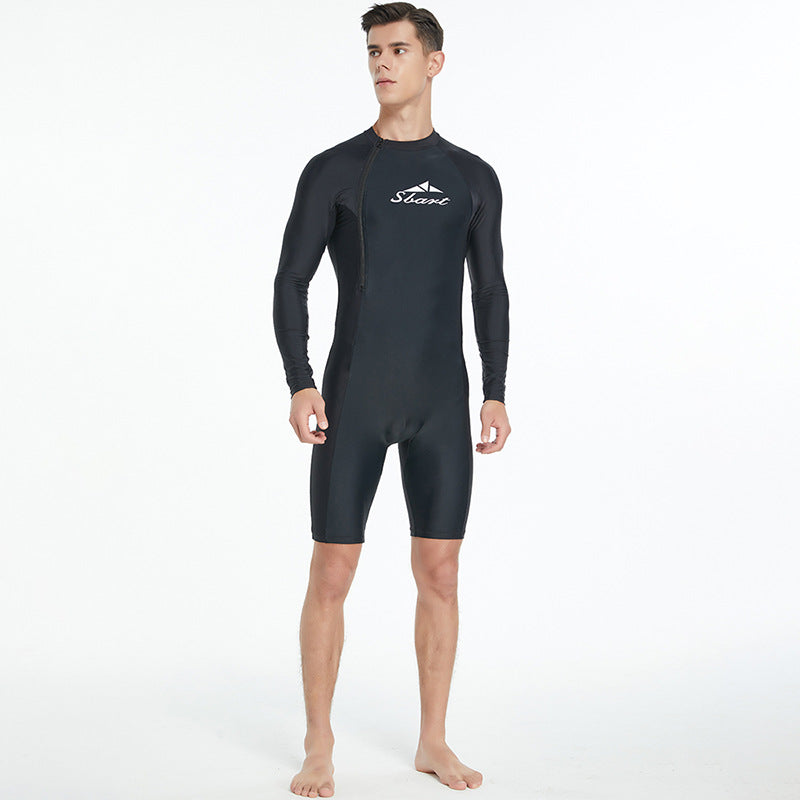 Une pièce de maillot de bain homme Tight Long Sleeve Sun Protection Séchage rapide