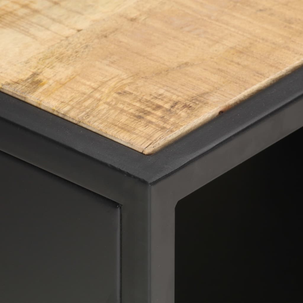 TV Cabinet avec porte sculptée 90x bois de mangue dur