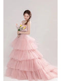 Elegant fille de mariage Photographie robe rose blanc
