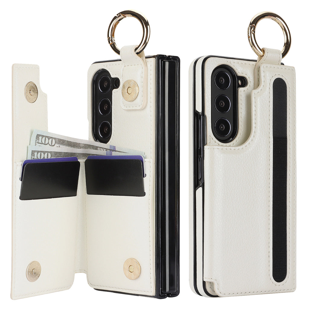 Simple Fente de stylo pliant cas téléphone en cuir