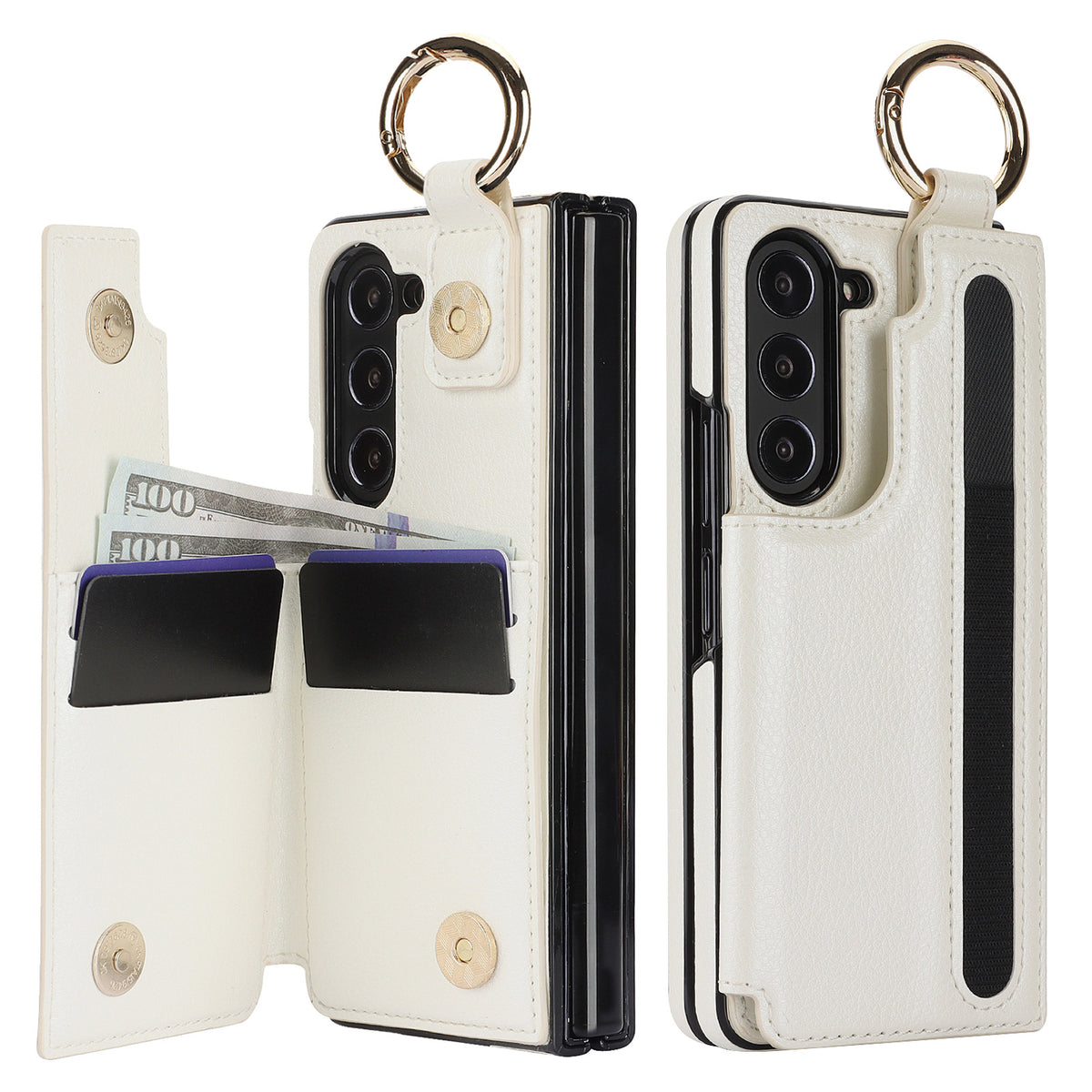 Simple Fente de stylo pliant cas téléphone en cuir