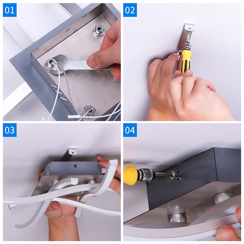 Amplificateur de plafond à LED dimmable avec télécommande Amplificateurs de plafond courbés Fixation LED