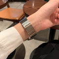 Bracelet de montre en métal acier inoxydable avec papillon