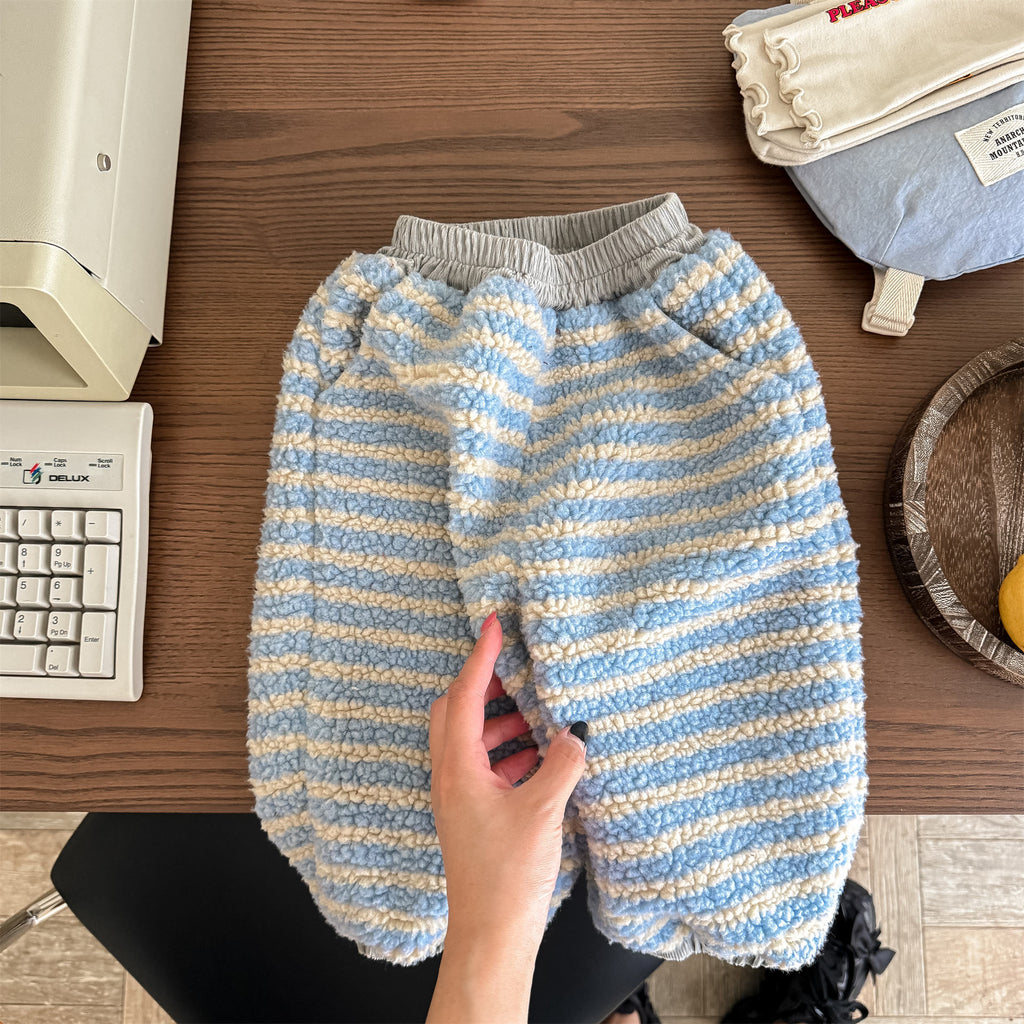 Pantalon de coton doublé de polaire pour enfants pour l'hiver