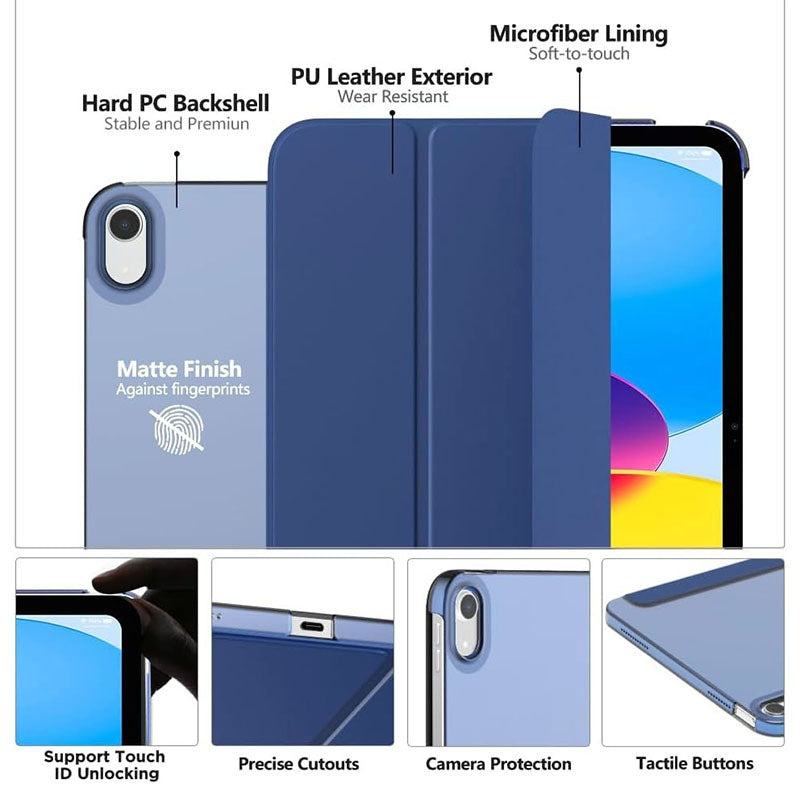 109 inch Tri-fold Semi-transparent PC Clear Gel Tablet Case