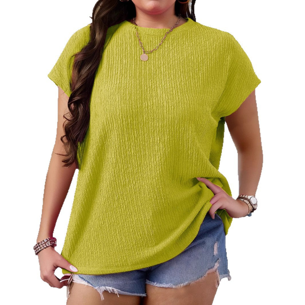 T-shirt Bishop-Sleeve pour femme Col rond