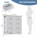 Dresser pour chambre avec 8 tiroirs Dresser haut et coffre de tiroirs Dresser tissu avec Woo