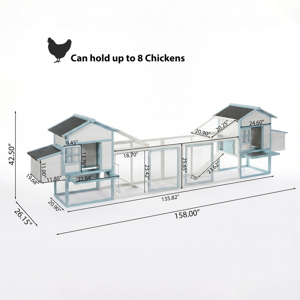 Coop grand poulet en bois avec double boîte de nidification