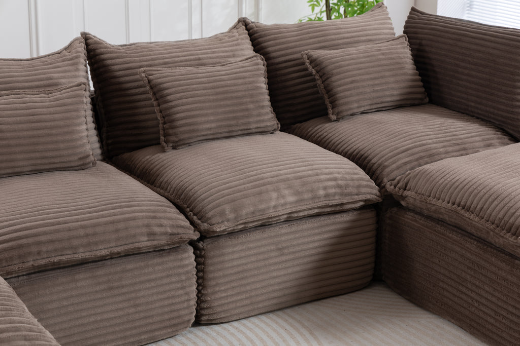 129,8" Largeur Cloud Couch Oversize Modular Sectional Canapé Vrai Relax Comfy Coupes Wide&De